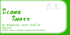 diana knorr business card